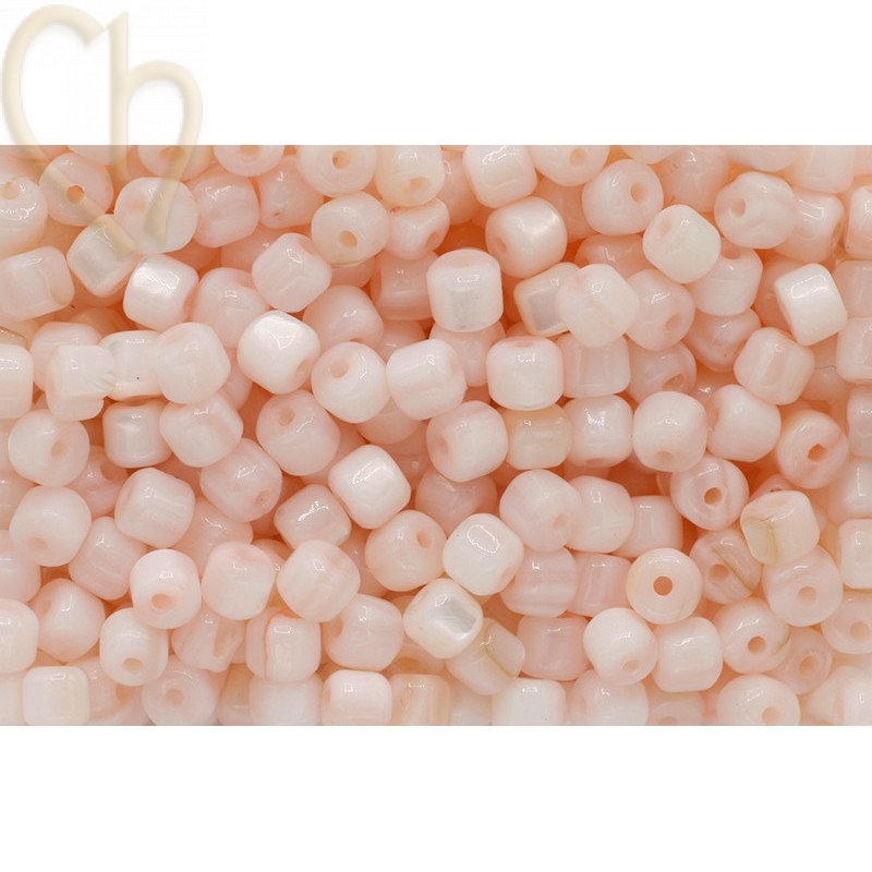 Nacré Tube bead 4*5mm Pink