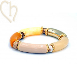 Ceramic Tube bead 9*5mm Grey Gold