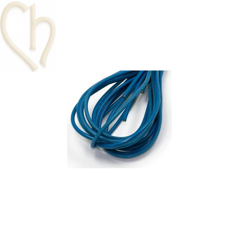 Cuir rond 4mm Bermuda Blue