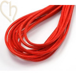 Cuir rond 4mm Rouge clair