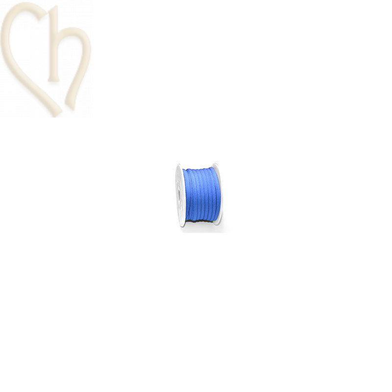 Elastic satin cord round 5mm - Bleu