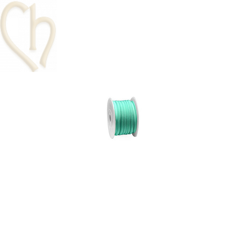 Cordon élastique satin rond 5mm - Turquoise