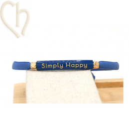 Intercallaire passe-cuir metal courbé 35mm - Bleu