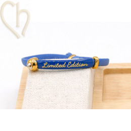 Bracelet elastic bleu with Strass Cristal Golden Shadow