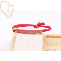 Bracelet elastic Pink with Strass Cristal Fuchsia