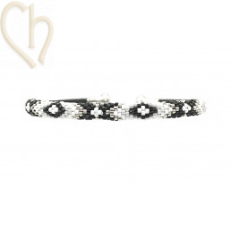 Schema Grille bracelet Jonc Black Silver Mix