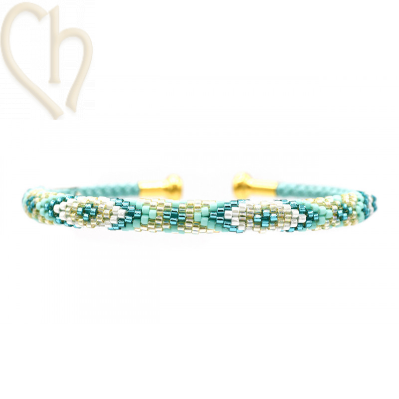 Bracelet Jonc En Or Avec Turquoise - Modèle 70361 - Bijou D'Occasion à Porter