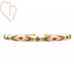 Schema Grille bracelet Jonc Beige Rose