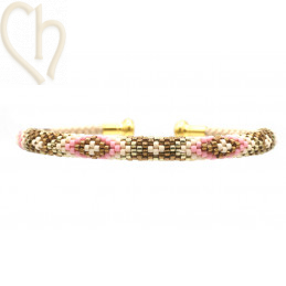 Schema Grille bracelet Jonc Beige Rose