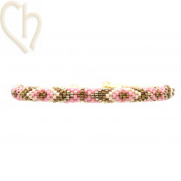 Schema Grille bracelet Jonc Beige Rose