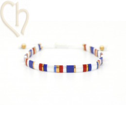 Kit bracelet avec Miyuki perles Tila Red Cobalt Vive la France