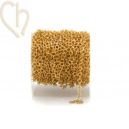 Chaine acier maille 3mm rond - plaqué or