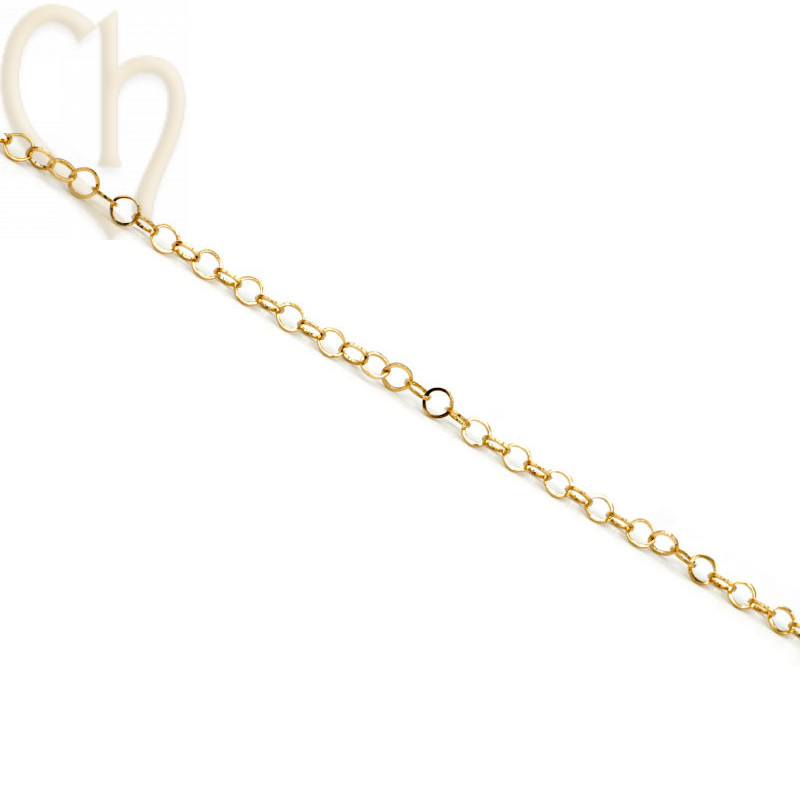 Stainless Steel chain 3mm round - gold plated