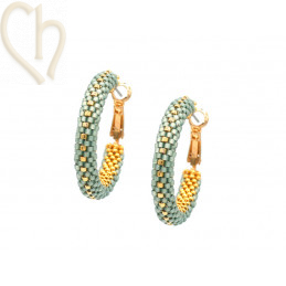 Kit DIY hoop earrings creoles 30mm Turquoise Gold