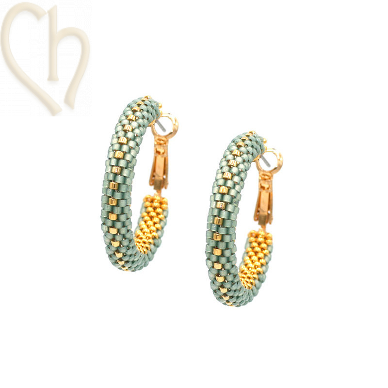 Kit DIY van oorbellen creolen 30mm Turquoise Gold Kit DIY van oorbellen creolen 30mm Turquoise Gold