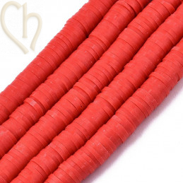 Rondelles Heishi 6mm Rouge par Fil 40cm