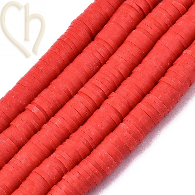 Heishi Rings 6mm Red String 40cm