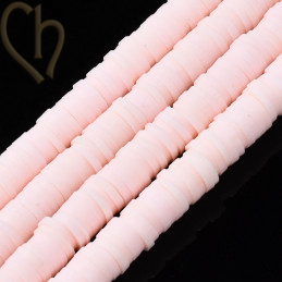 Heishi Rings 6mm Pastel Pink String 40cm