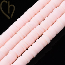 Heishi rondellen 6mm Pastel Rose String 40 cm