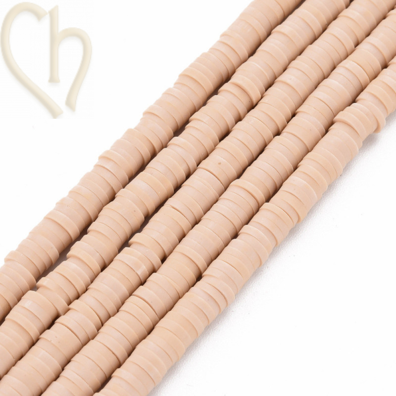 Heishi Rings 4mm Beige String 40cm.