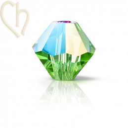 Preciosa Crystal Rondelle Bead 4mm Peridot Glitter