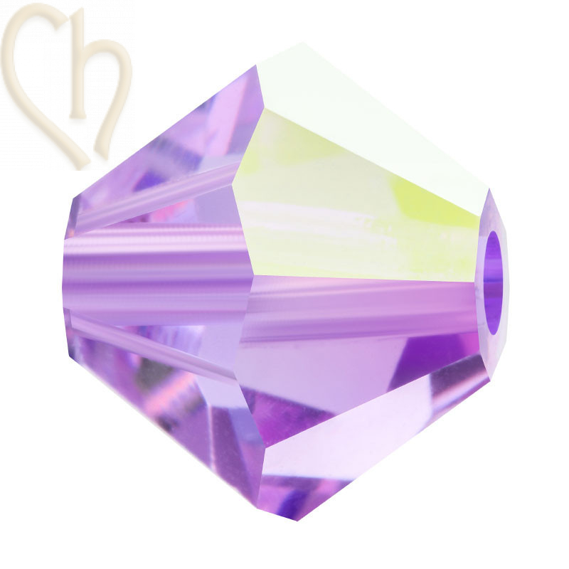 Preciosa Crystal Rondelle Bead 4mm Violet AB