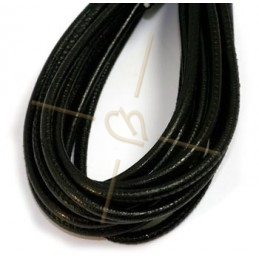 Cuir rond 4mm noir