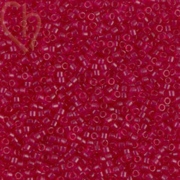 Miyuki Delica 11/0 Semi Mat Dyed Scarlet transparant DB0775