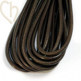 Cuir rond 4mm dark brown