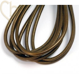 Leather round 4mm mat bronze