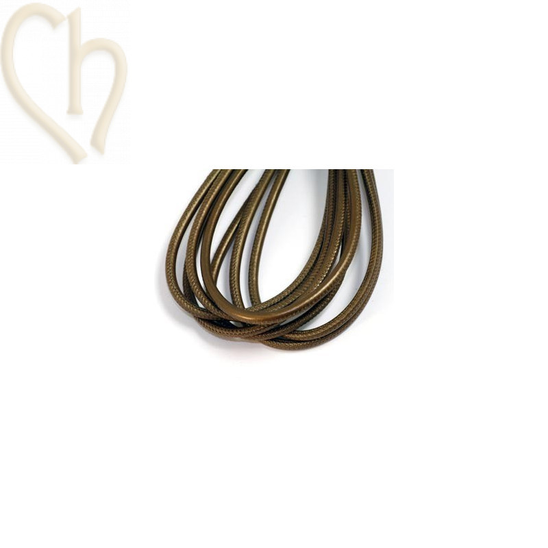 Cuir rond 4mm mat bronze