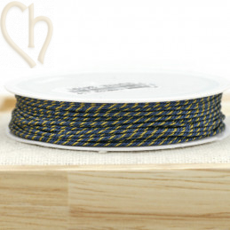 Spool 10mm polyester macramé thread 0,8mm with Goldfil - Navy Blue