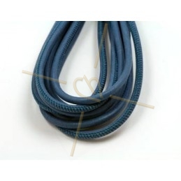 Leather round 4mm Blue