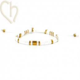 Kit bracelet avec Miyuki perles Tila White Gold