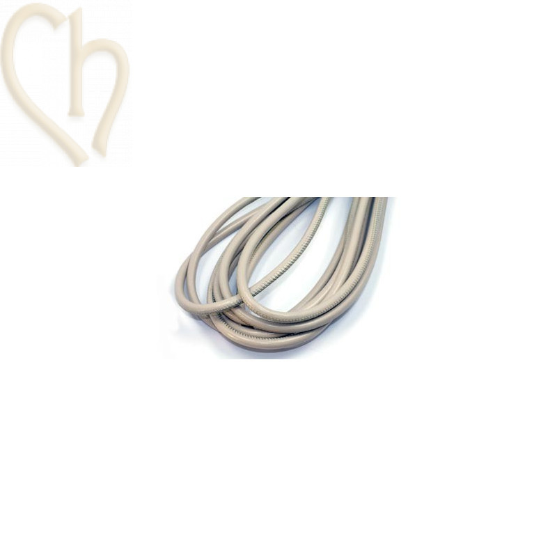 Cuir rond 6mm crème