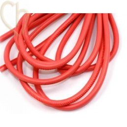 Cuir rond 6mm rose foncé