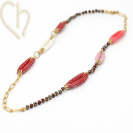 Kit necklace Losange - Red