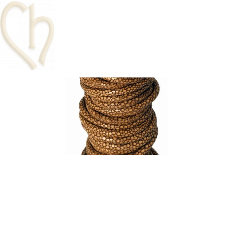 Cuir rond 4mm serpent bronze