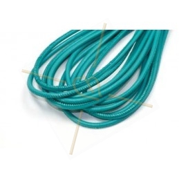 Cuir rond 4mm turquoise