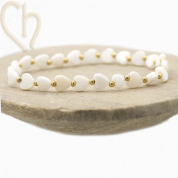 Nacré Coeur 8*8mm pour fabrication bijoux x 5