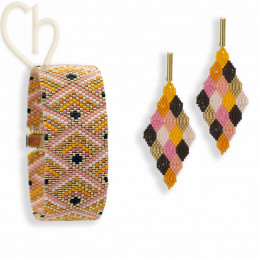 Kit bracelet & boucles d'oreille peyote 2402 Orange