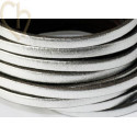 cuir plat 5mm argent
