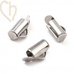 Embout Acier Inoxydable pour tissage de perles rocaille et Delica 10mm Rhodium