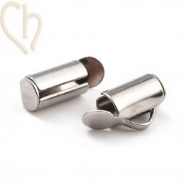 Embout Acier Inoxydable pour tissage de perles rocaille et Delica 10mm Rhodium