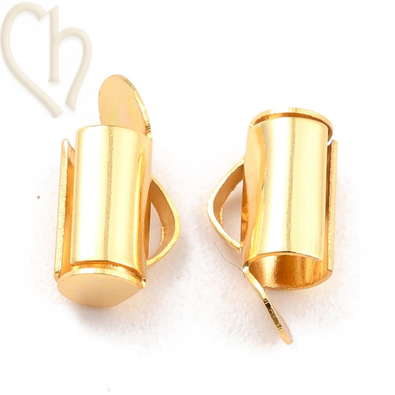 Embout Acier Inoxydable pour tissage de perles rocaille et Delica 10mm Gold Plated