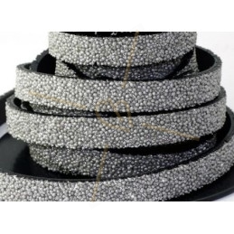 cuir plat 10mm caviar silver