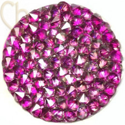 Crystal ROCKS 30mm Silver Shade / Fuchsia Metal