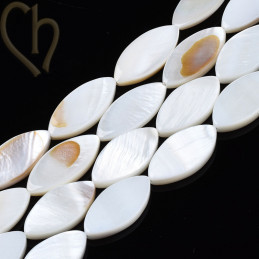 Nacré bead oval plat 17*8mm