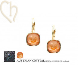 Charl'stone Bague reglable et Boucles d'Oreille Gold Plated avec Cristal Autriche 10mm 4470 - Mango Ignite