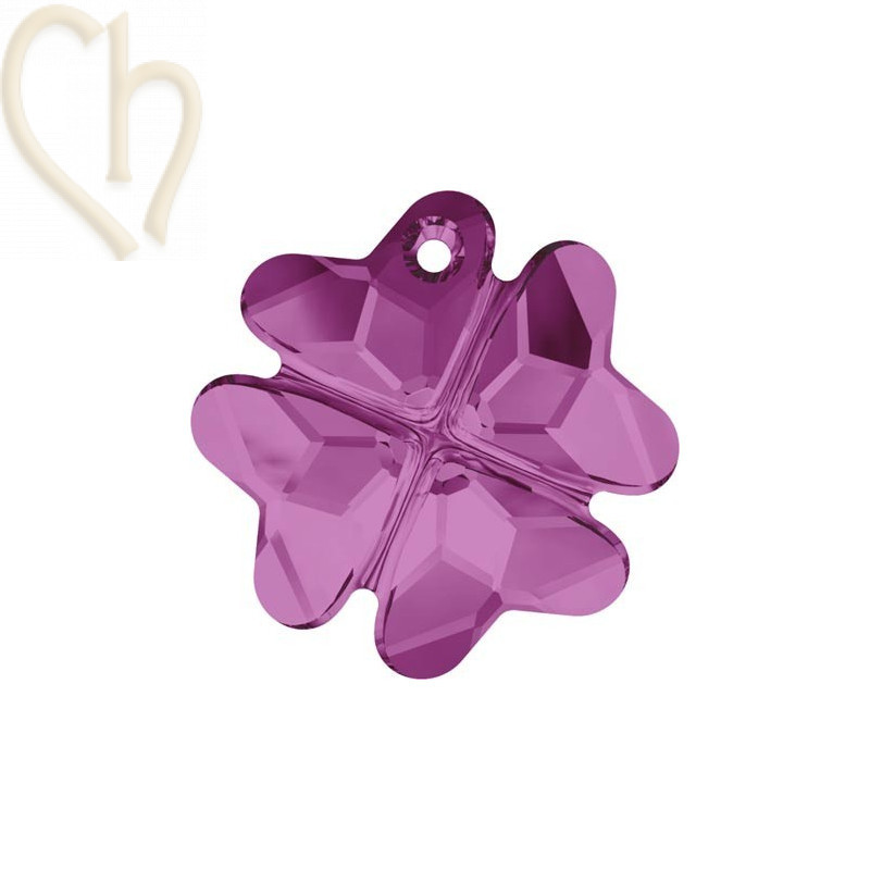 Swarovski pendentif Treffle 23mm Fuchsia